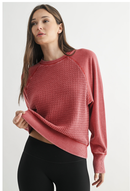 Cozy Waffle Knit Pullover