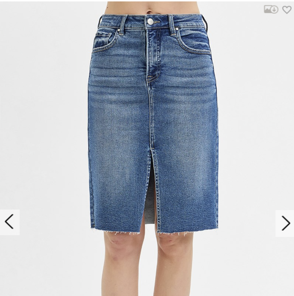 High Rise Front Slit Pencil Skirt