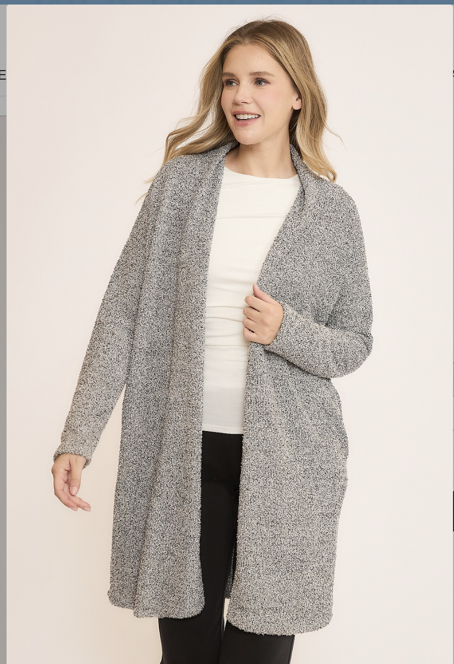 Black Knit Open Front Cardigan