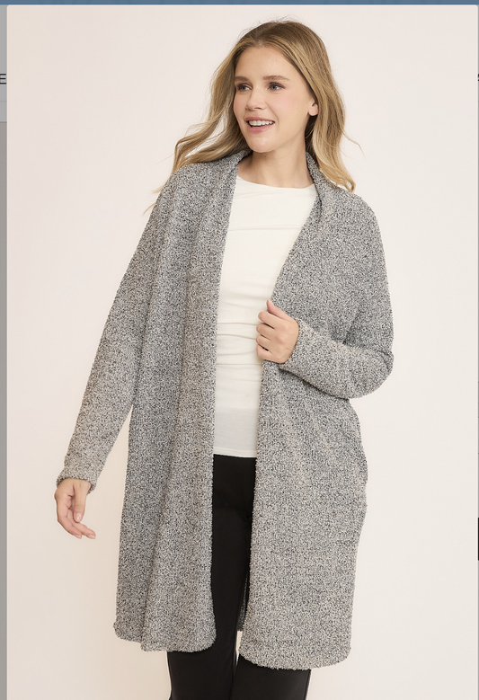 Black Knit Open Front Cardigan