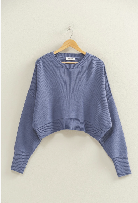 Ribbed Oversized Cropped Sweater