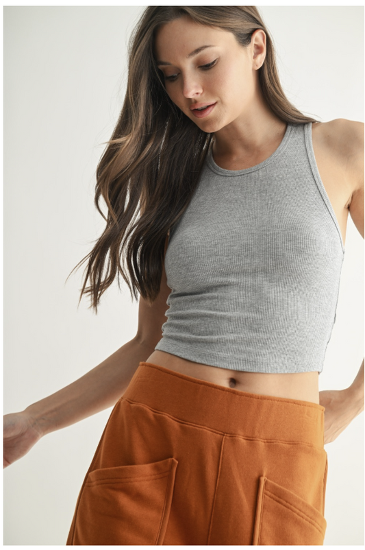 Micro Ribbed Racer Tank