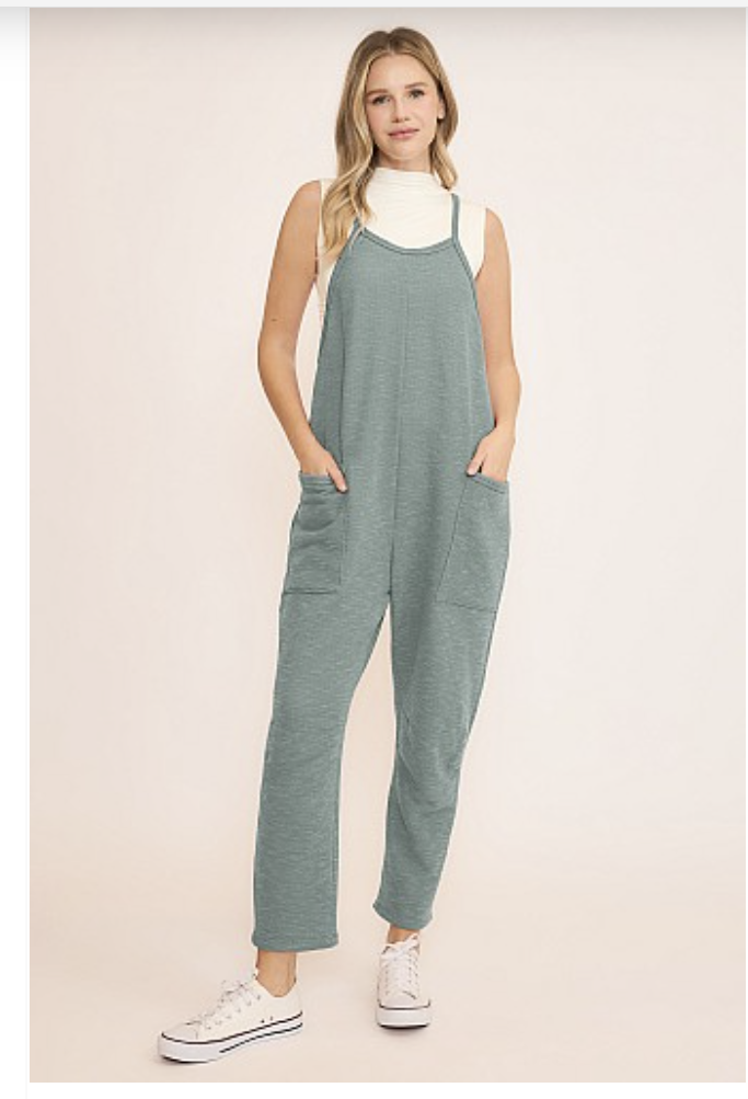 Terry Slub Jumpsuit with Pocket