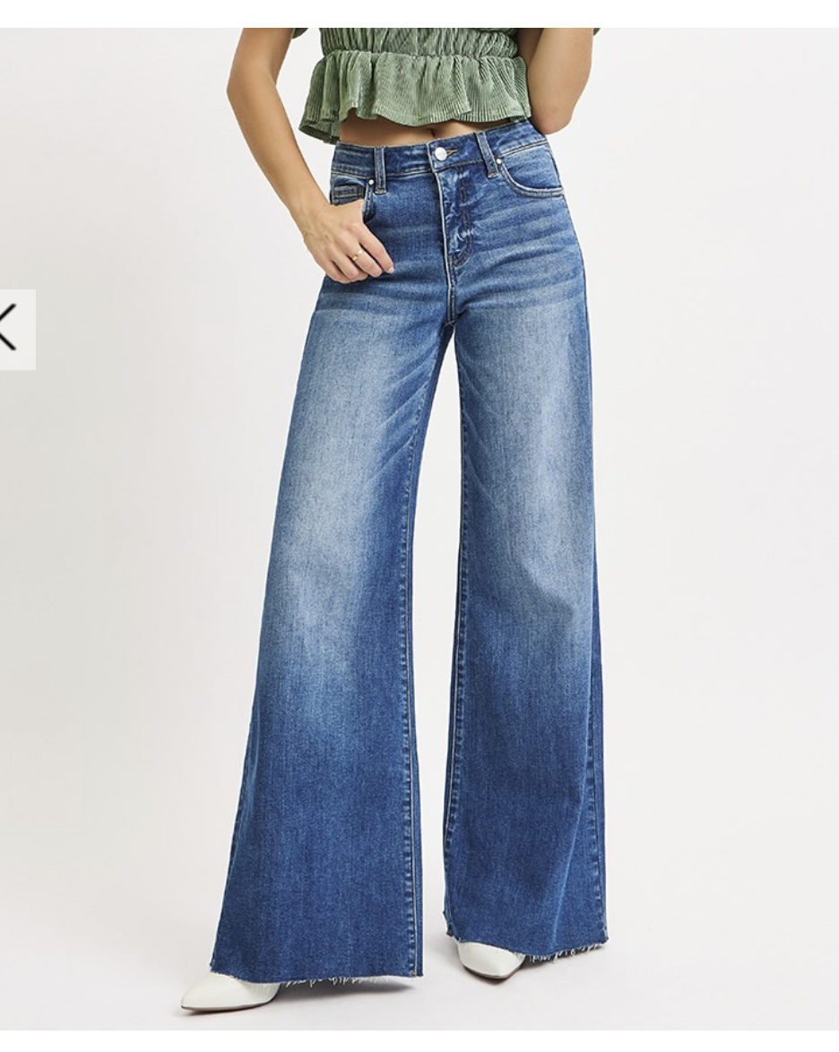 High Rise Ankle Palazzo Jeans
