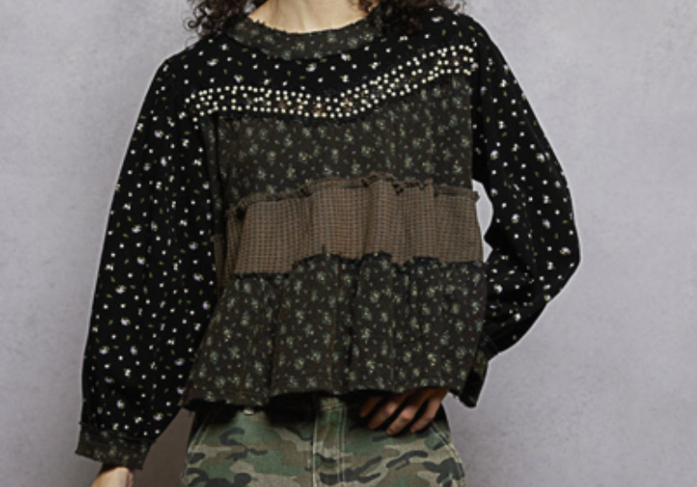 Balloon Sleeve Sew Flower Patch