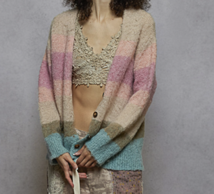 Striped Pattern Cardigan