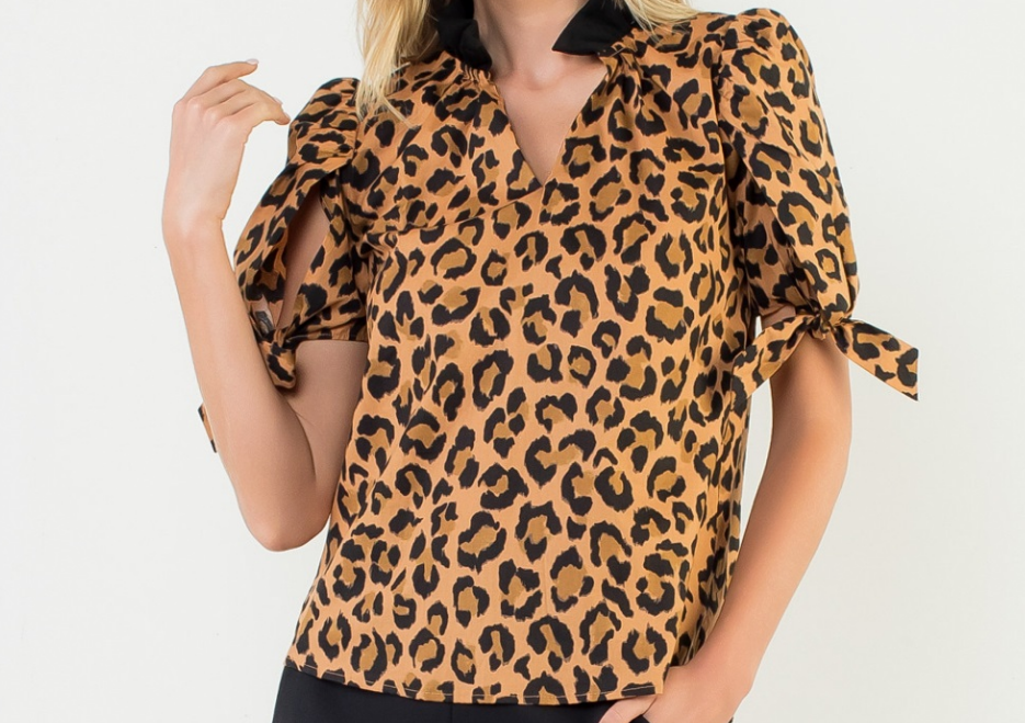 Short Sleeve Cheetah Print