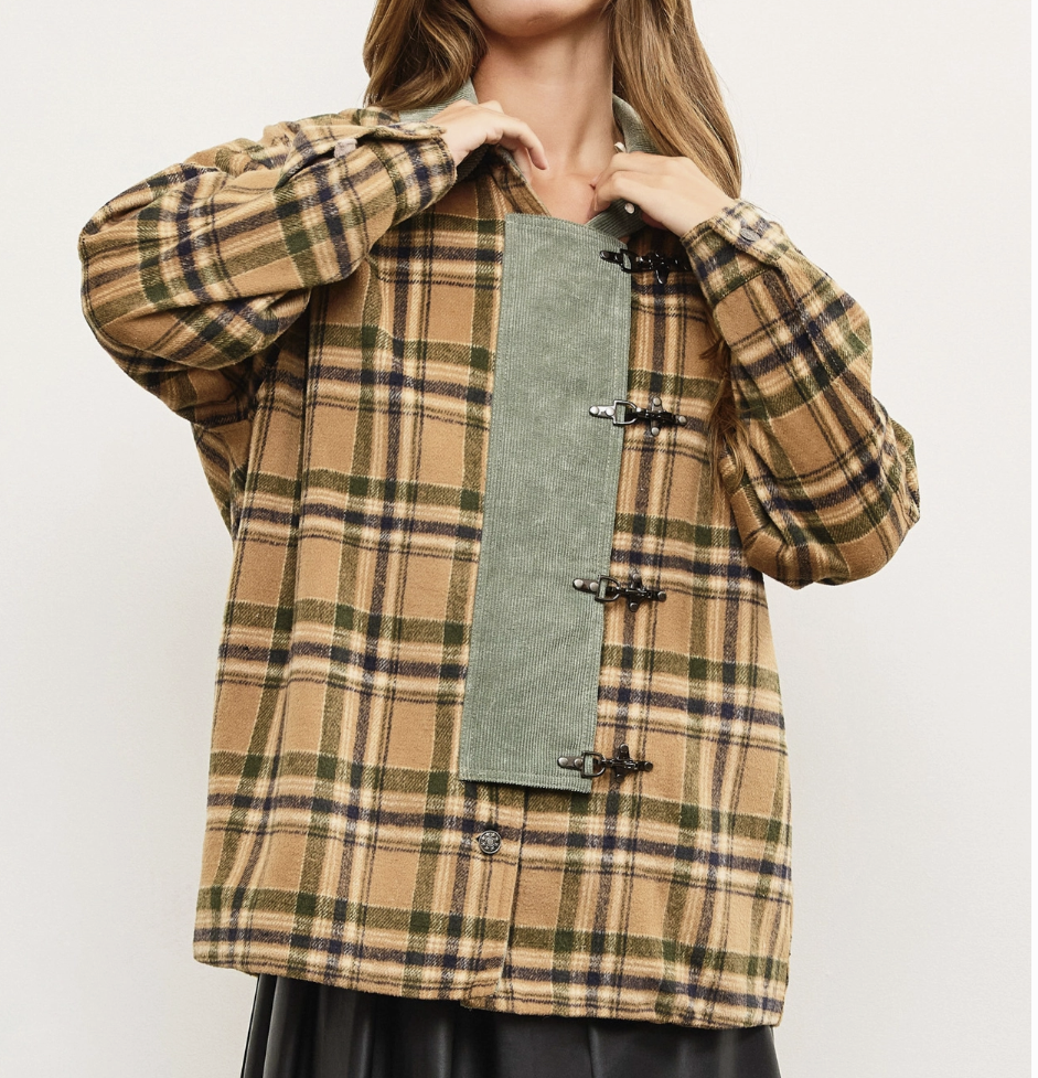 Plaid Carabiner w/ Corduroy Collar