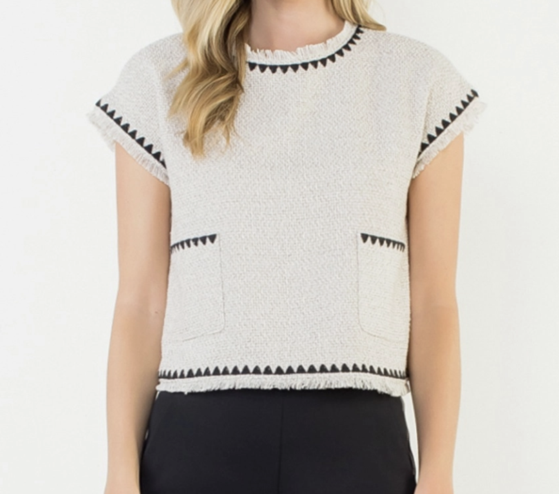 Fringe Trim w/ Tweed Pocket