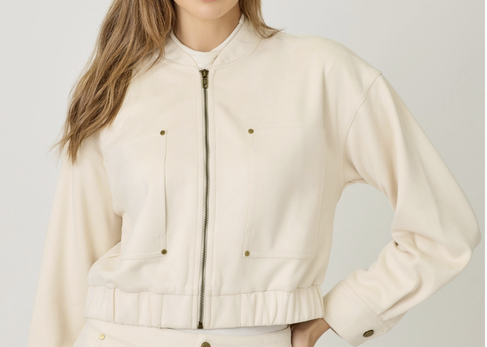 Suede Short Bomber Jacket