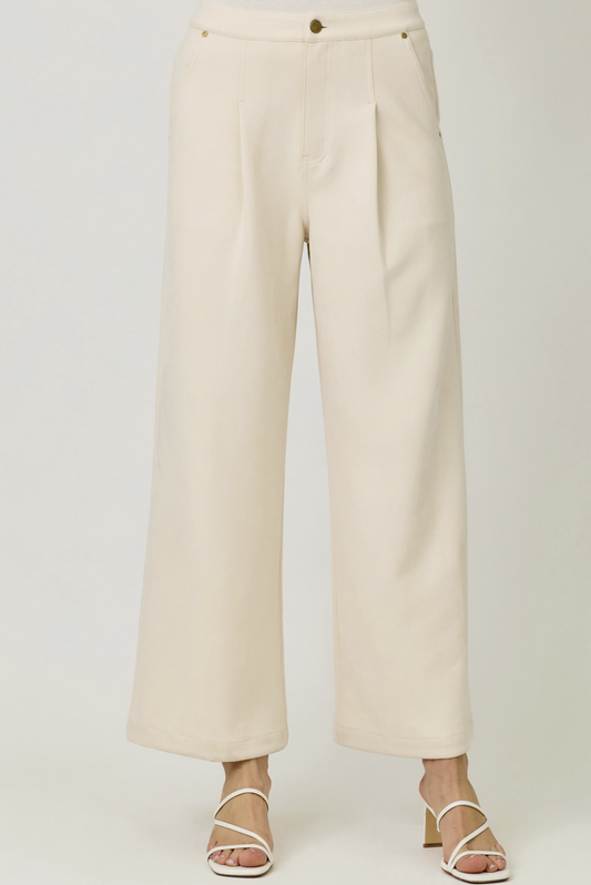 Suede Wide Leg Trouser