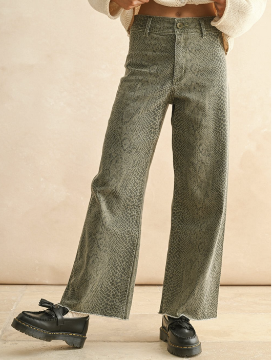 Snake Print Wide Leg