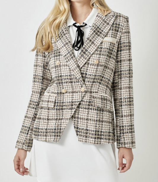 Tweed Blazer w/ Gold Buttons