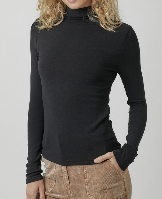 Fitted Knit Mock Neck