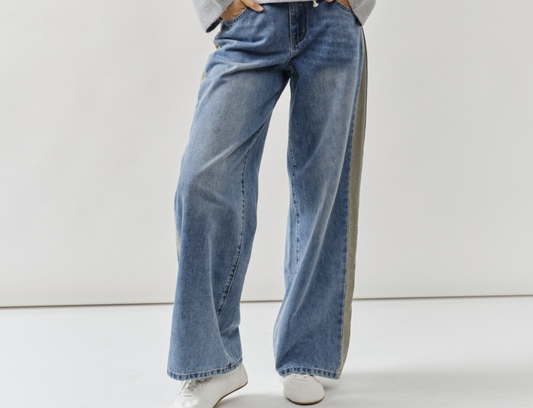 Straight Slouchy W/Contrast Line