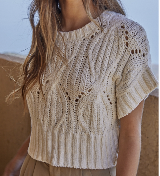 Crochet Knit Round Neck