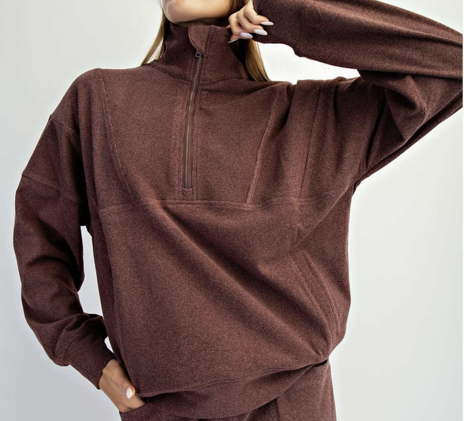 Quarter Zip Rib Brushed