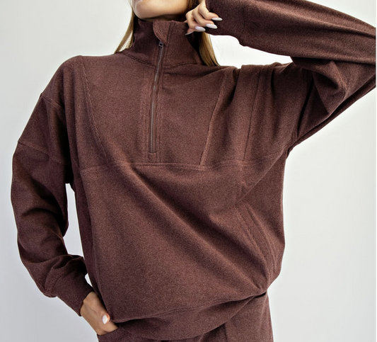 Quarter Zip Rib Brushed