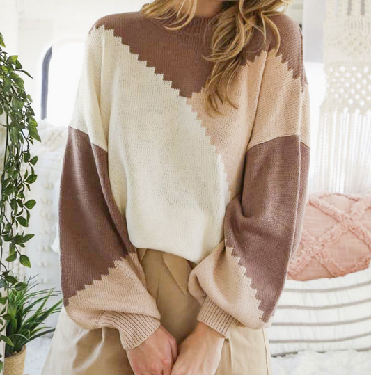 Round Neck Chunky Knitted Sweater