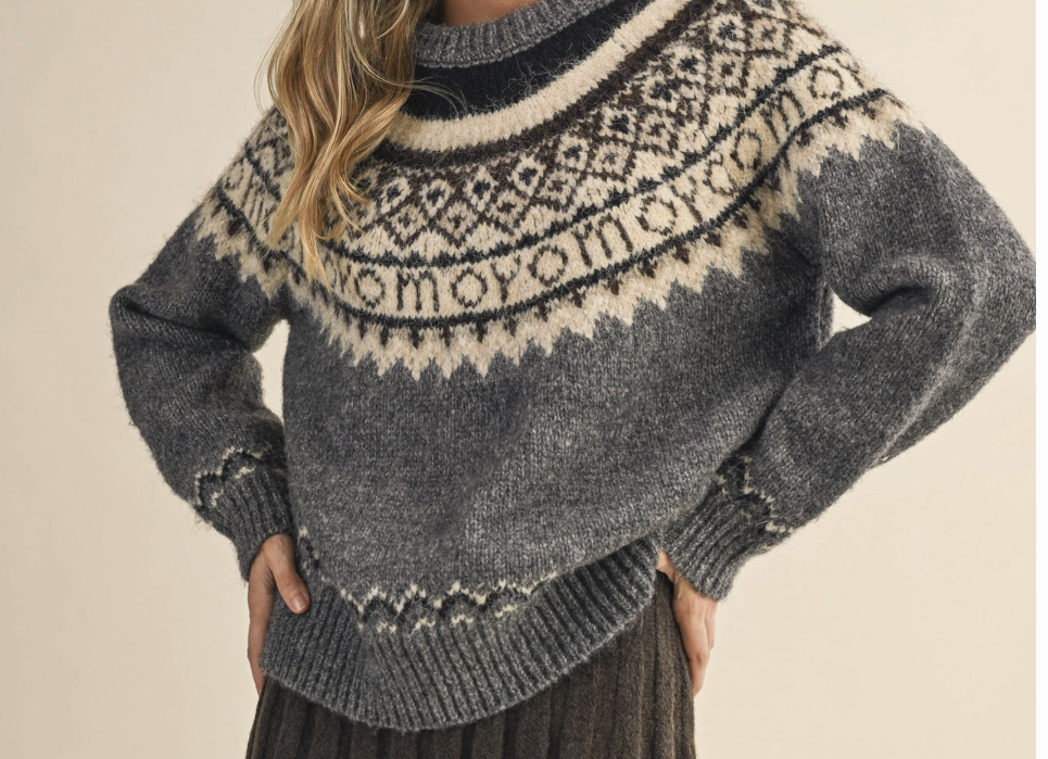 Nordic Printed Sweater Top