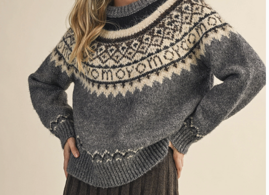 Nordic Printed Sweater Top
