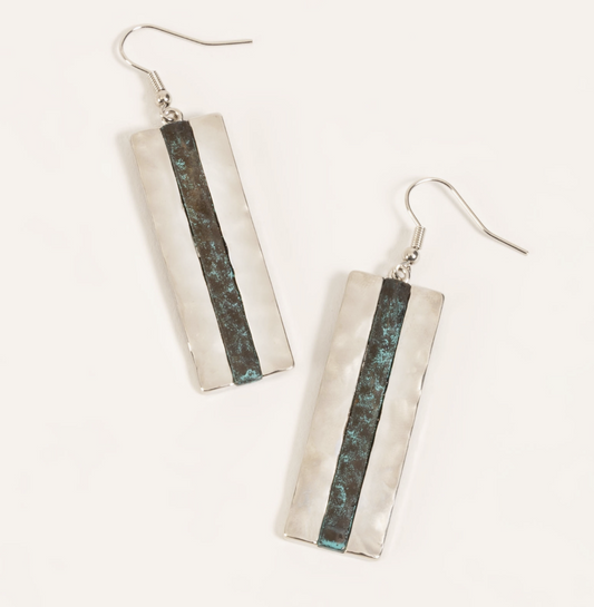 Kiann Rustic Patina Drop-Silver