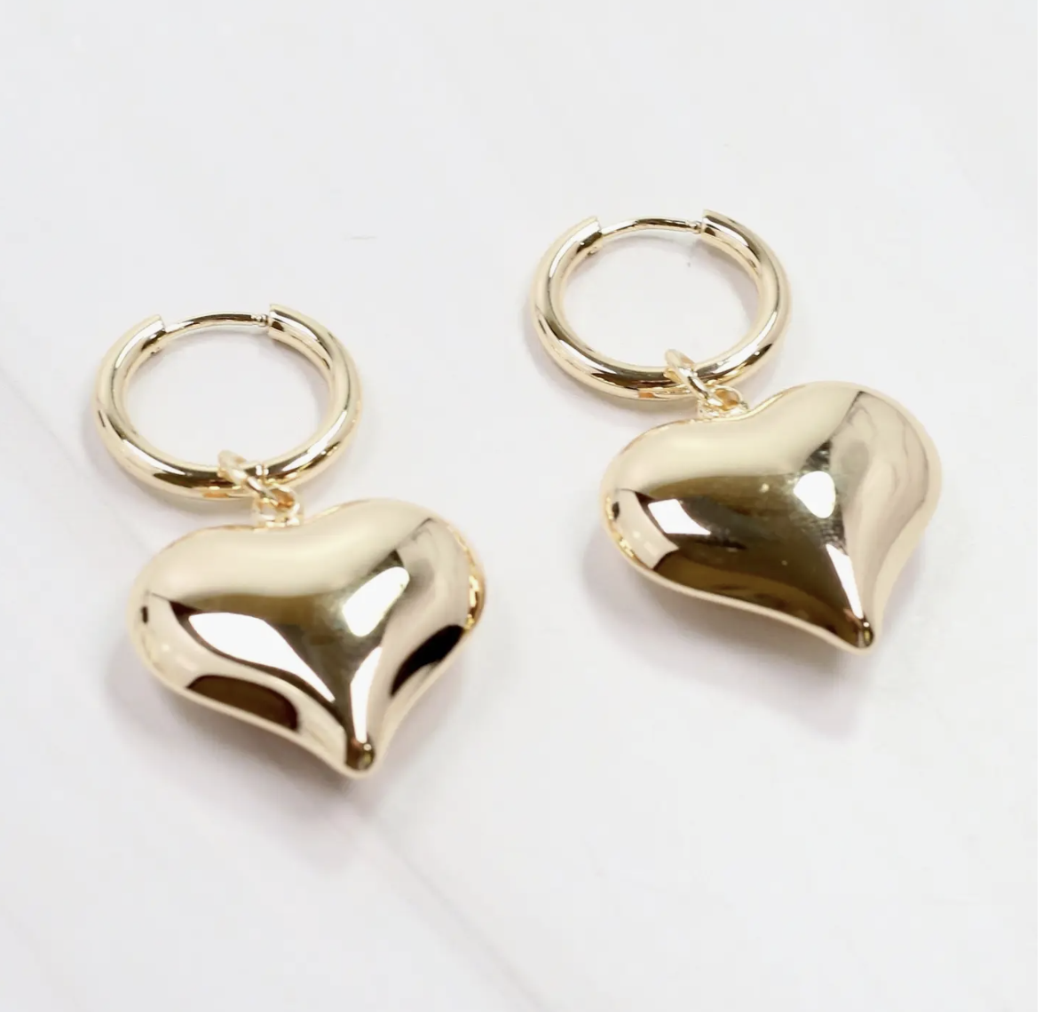 Dianne Heart Drop Gold Earrings