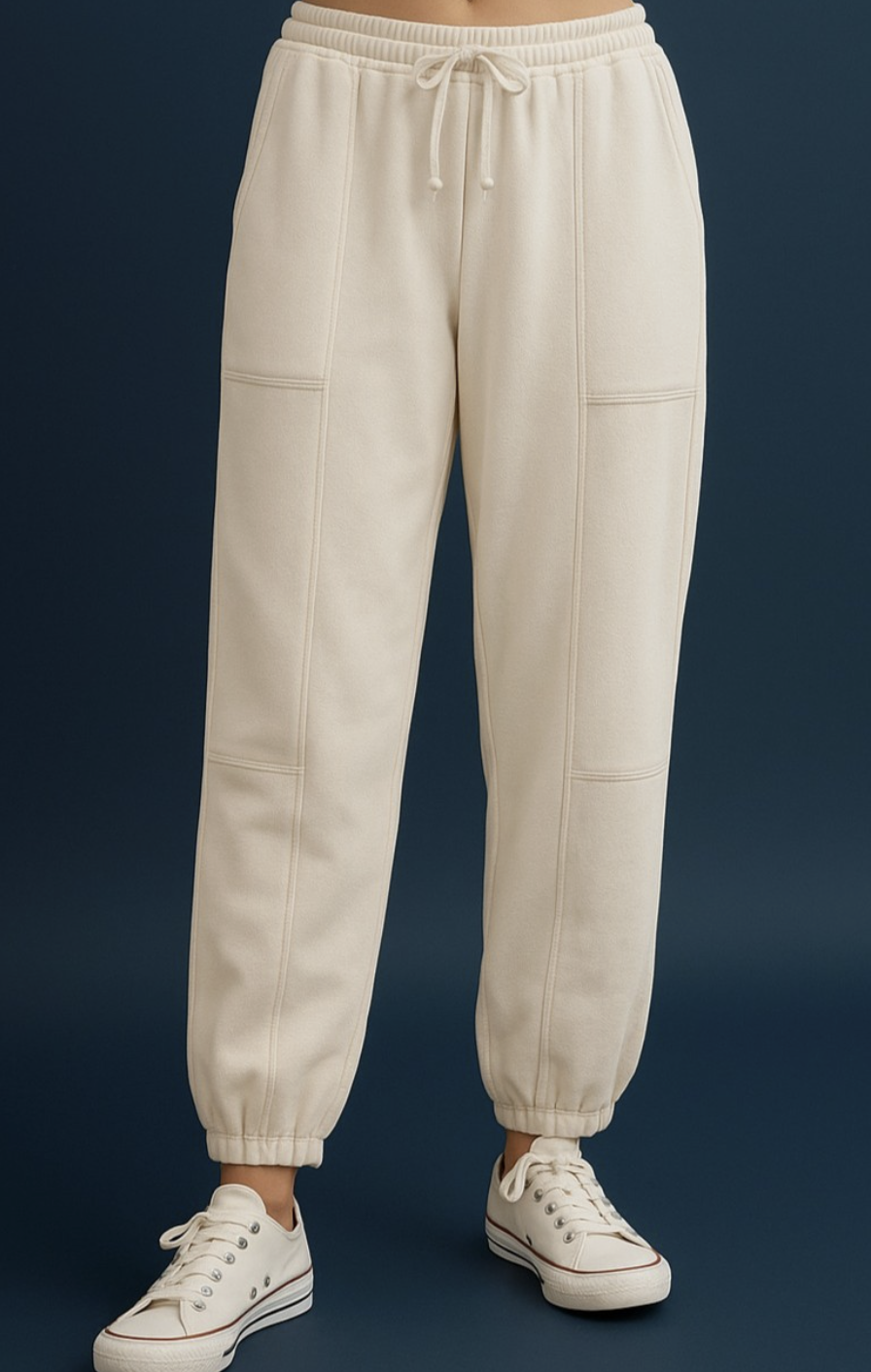 Terry Sweatpants with Panel Detail