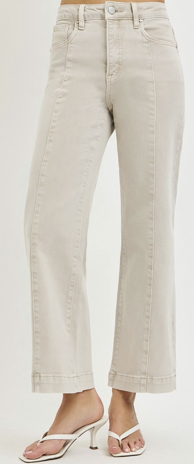 TC-High Rise-Crop Wide Jeans