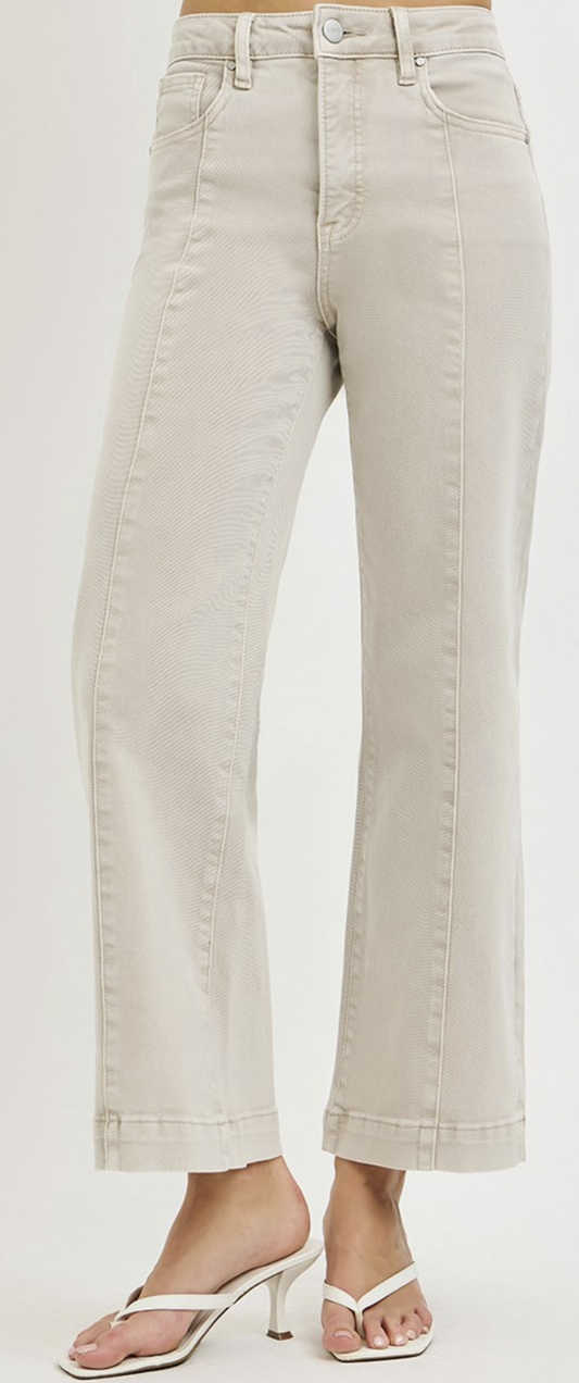 TC-High Rise-Crop Wide Jeans
