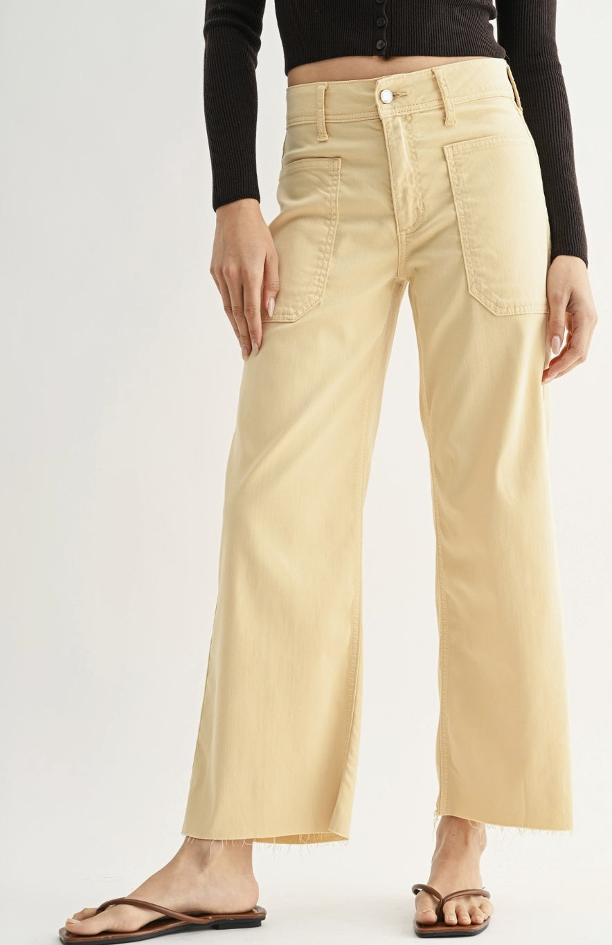 Stretch Twill Utility Wide Leg Jean