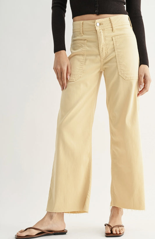 Stretch Twill Utility Wide Leg Jean