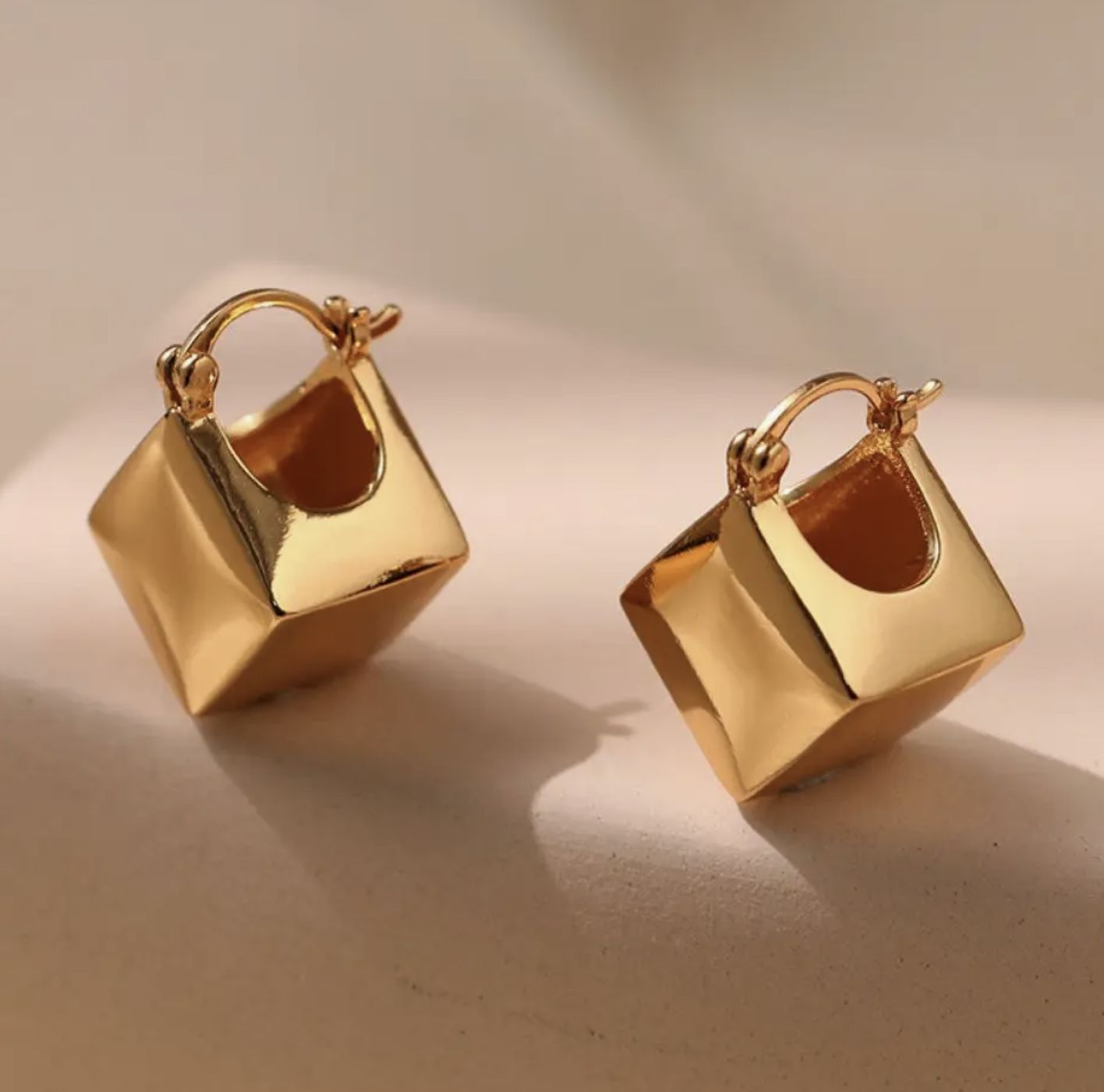 Square Shaped Simple Hoop Earrings