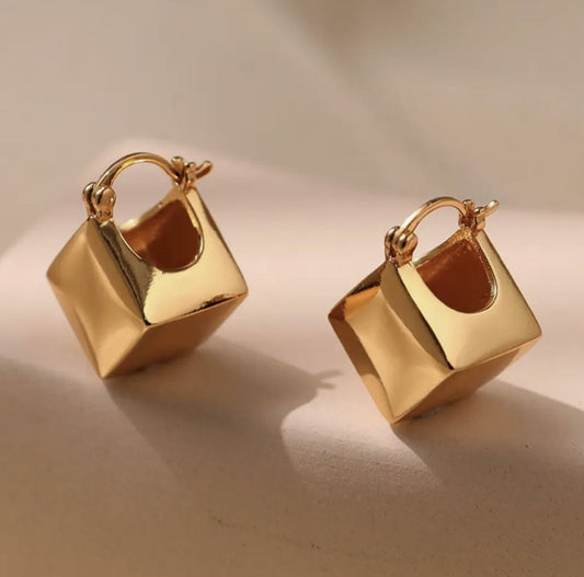 Square Shaped Simple Hoop Earrings