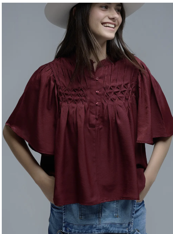 Relaxed Boho Embroidered Blouse