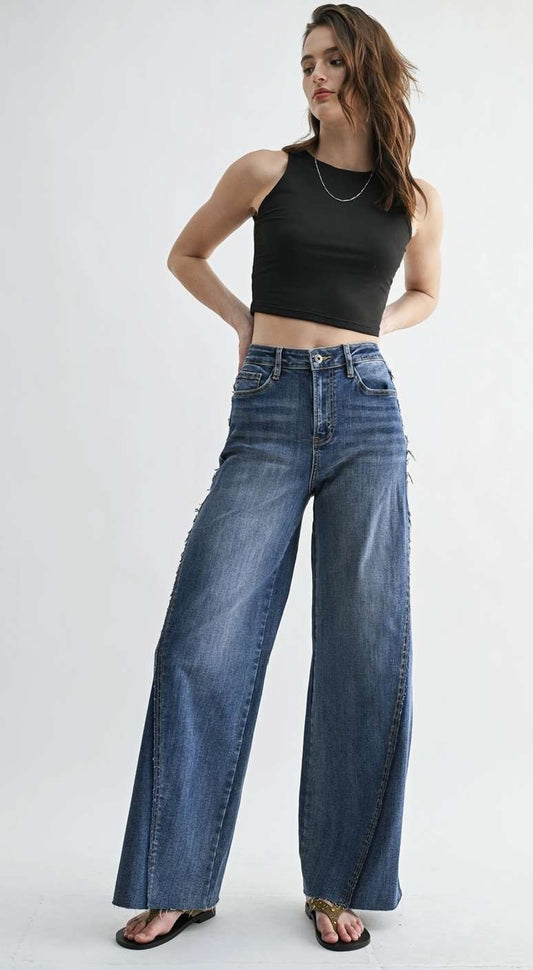 Seamed Panels High Rise Jeans