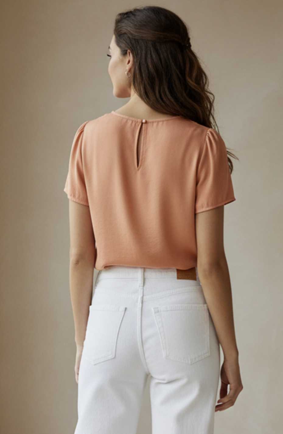 Short Sleeve Shoulder Smocking Top