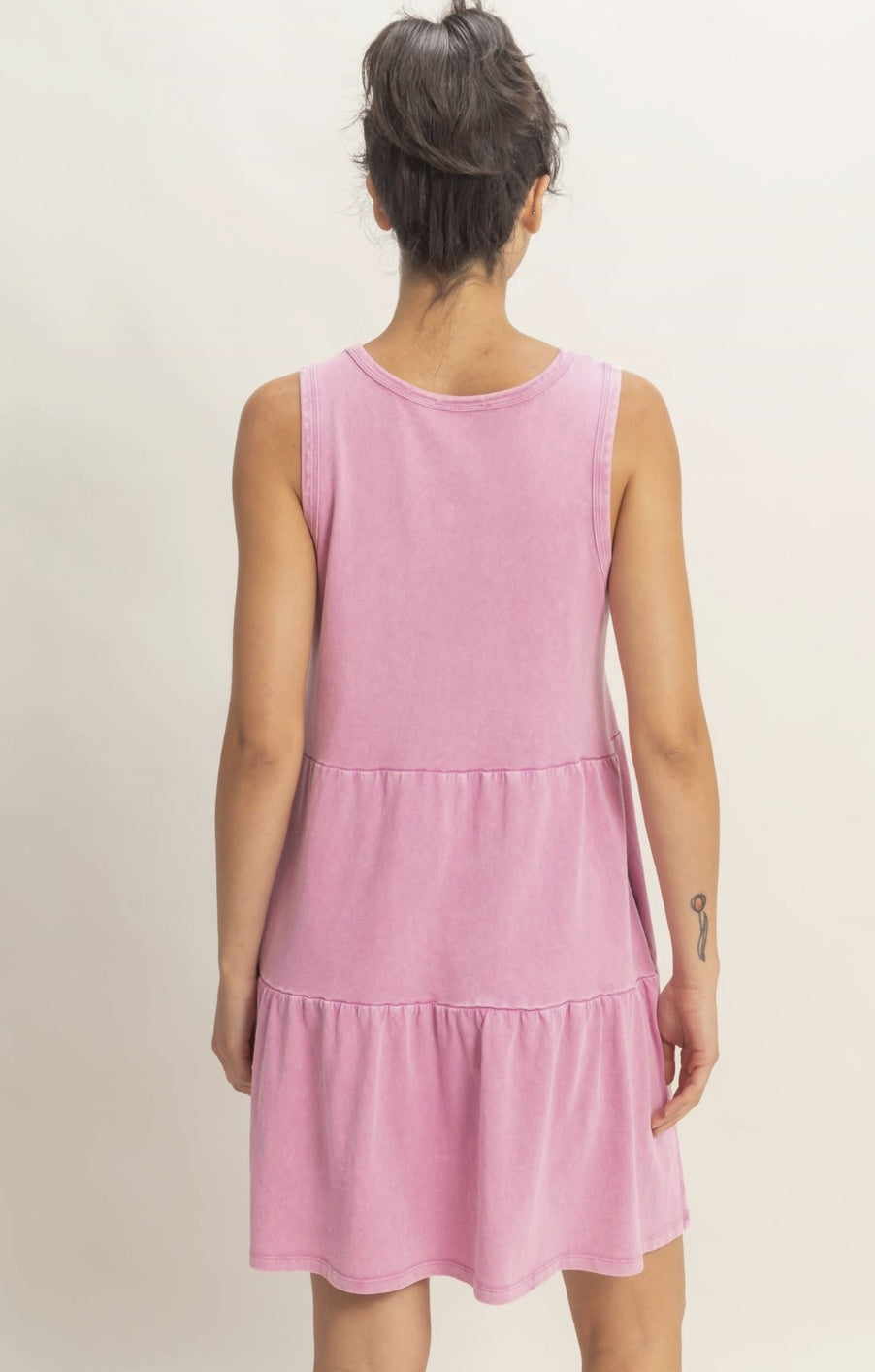 Sleeveless Crewneck Tiered  Dress