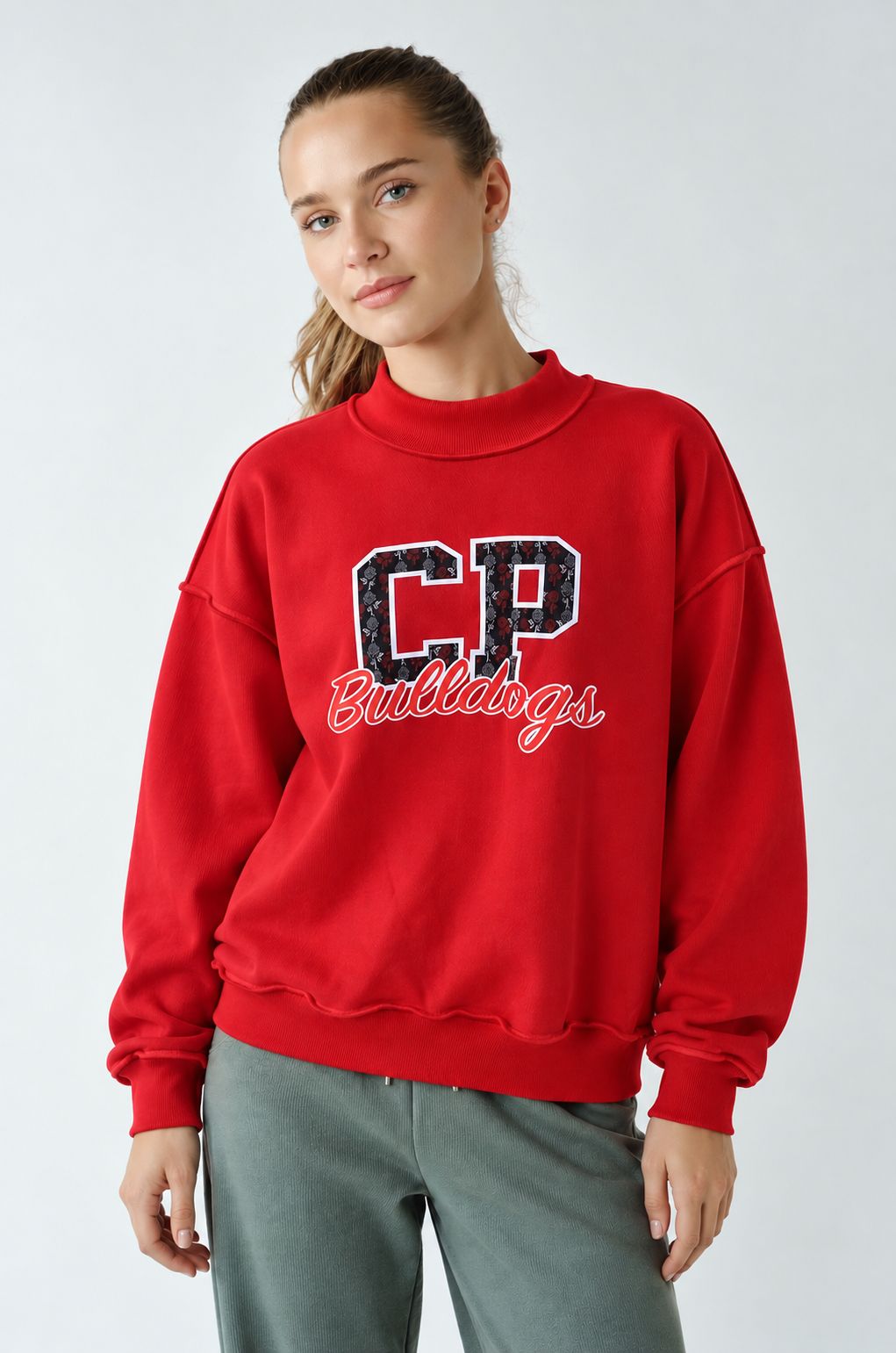 Solid Red Bulldogs Logo Sweatshirt