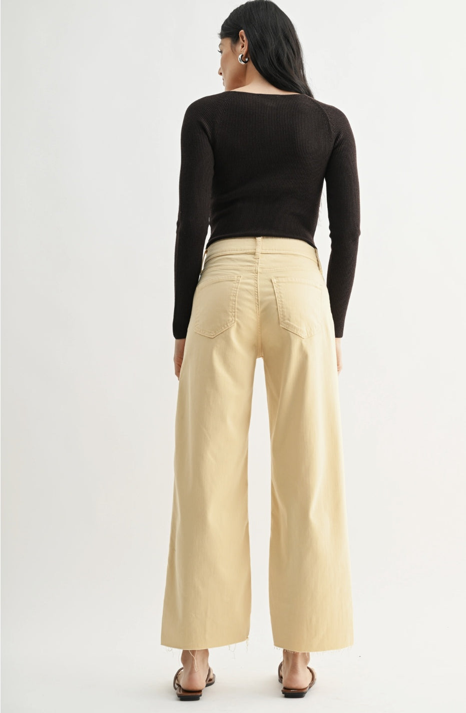 Stretch Twill Utility Wide Leg Jean