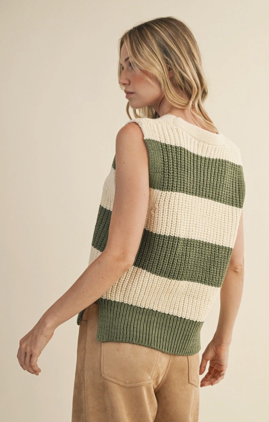 Stripe V-Neck Vest