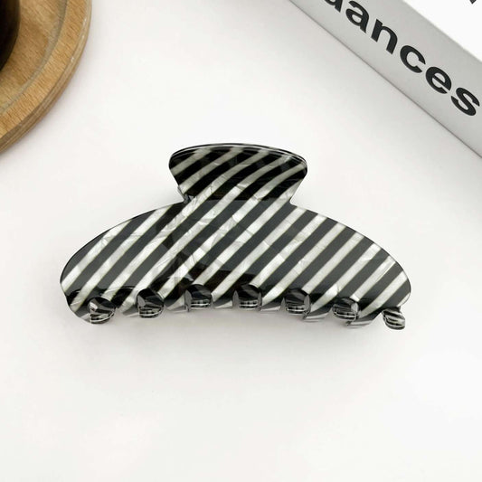 Striped Oval Claw Clip