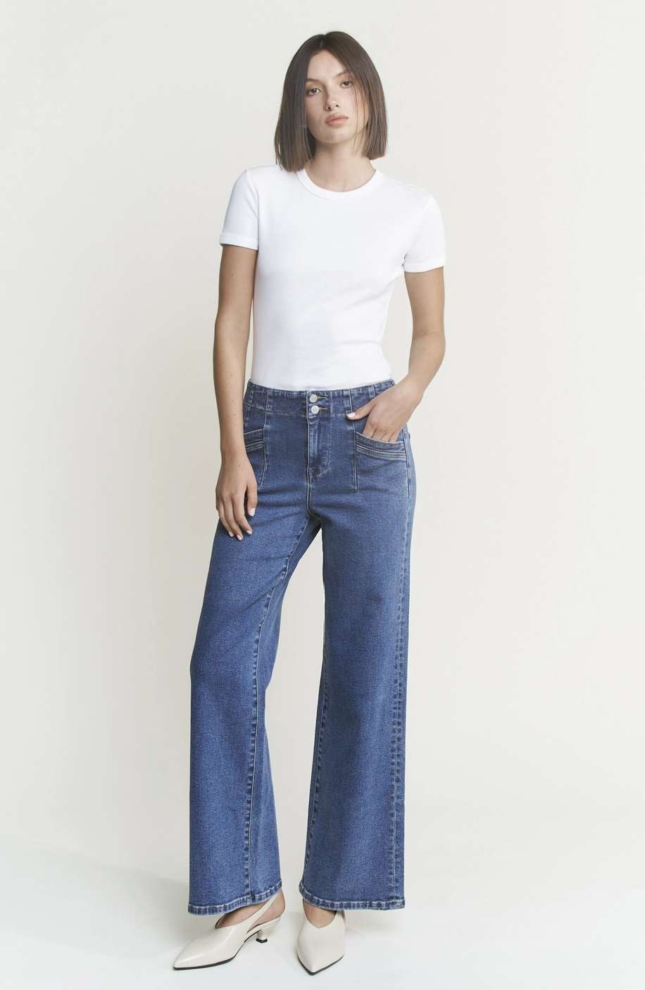 Super High Rise Double Button Jeans