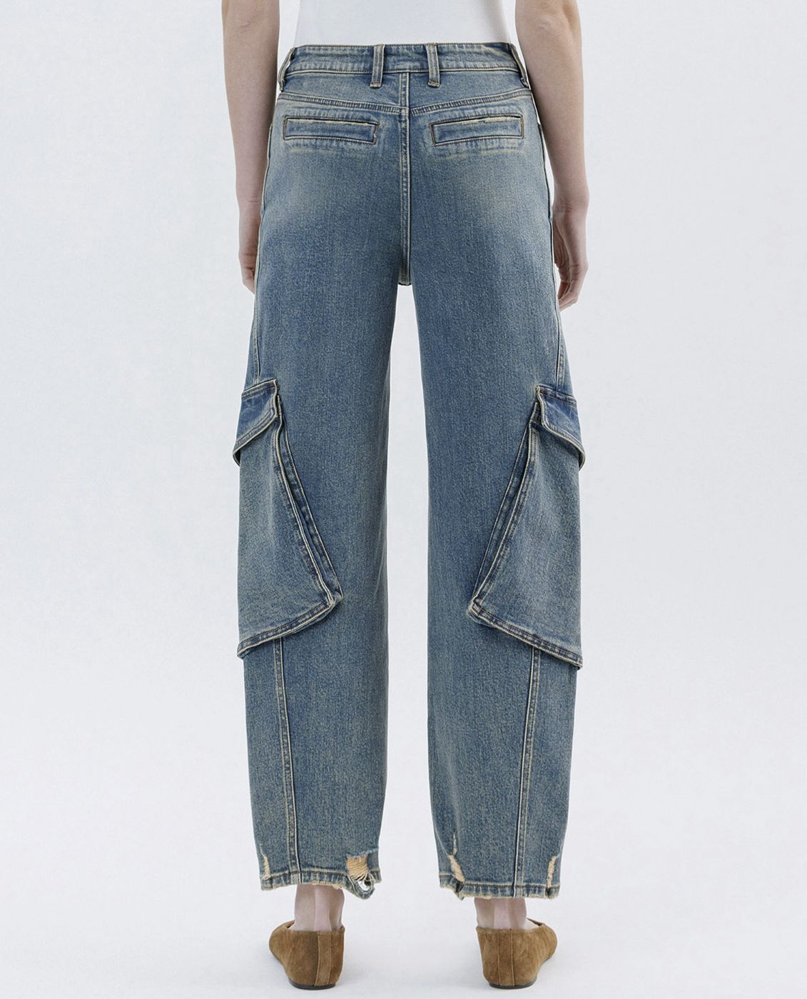 Super High Rise Cargo Barrel Jeans