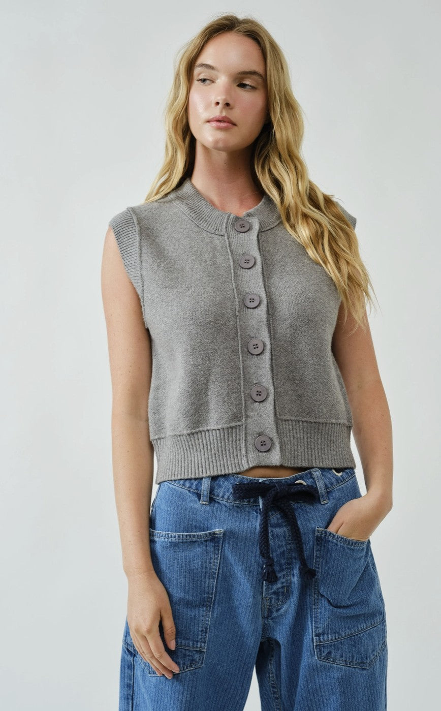 Super Soft Vest w/ Buttons Cardigan