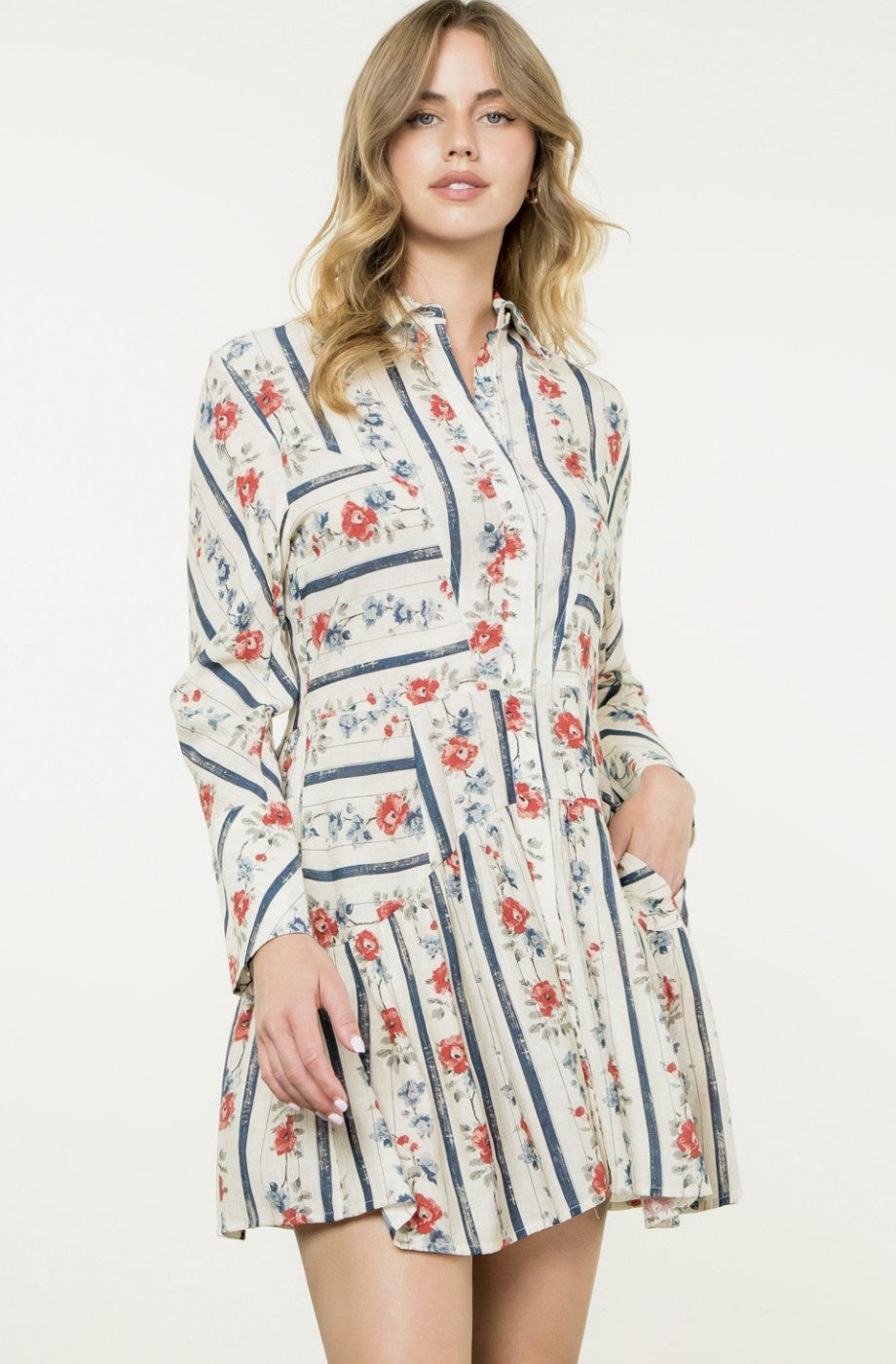 THML Long Sleeve Floral Dress
