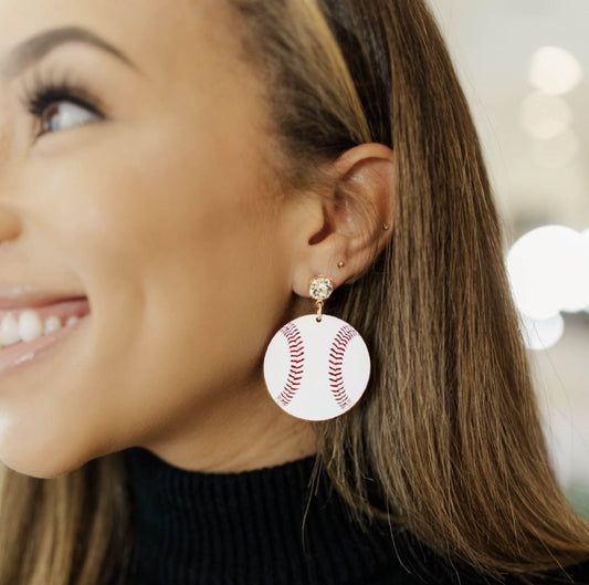 T&S Baseball Earrings