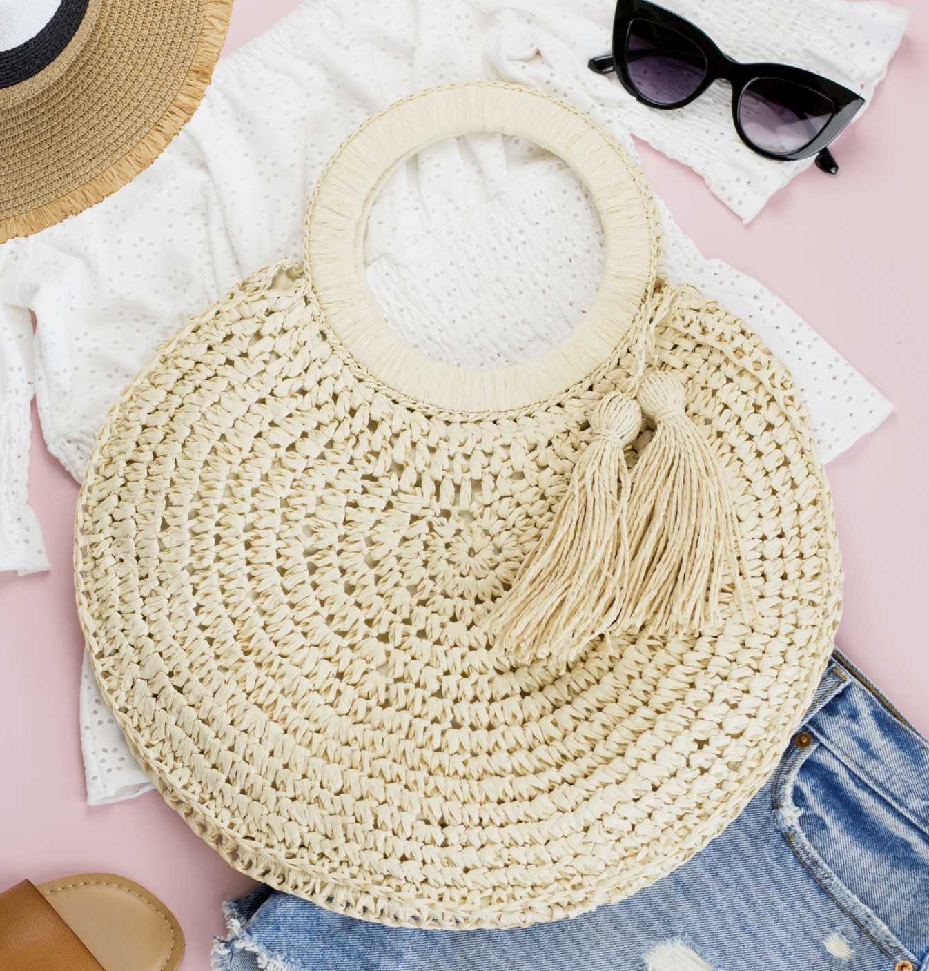Tassel O Ring Curved Tote
