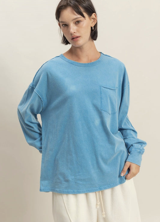 Thin Long Sleeve Pocket Ocean Shirt