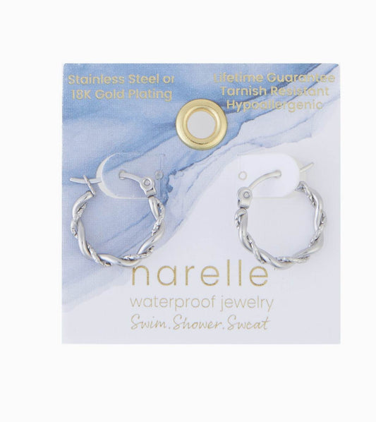 Twisted Hoop Pin Catch Earrings